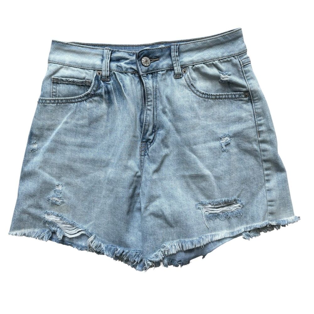 REWASH Denim Mini Shorts Girls Distressed Light Blue Size 5 Vintage Reunion